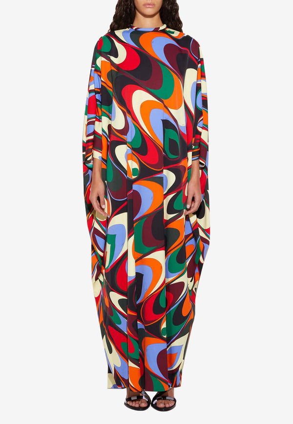 Pucci Onde Print Open-Back Kaftan Dress Multicolor 3URL11 3U797 016