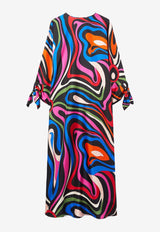 Pucci Marmo Print Maxi Kaftan Dress Multicolor 3URL50 3U761 007