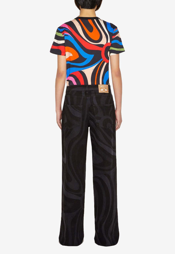 Pucci Marmo Print Logo T-shirt Multicolor 3UTP77 3U987 007