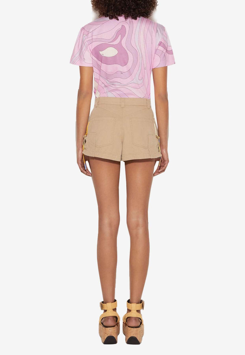 Pucci Marmo Print Logo T-shirt Pink 3UTP77 3U987 015