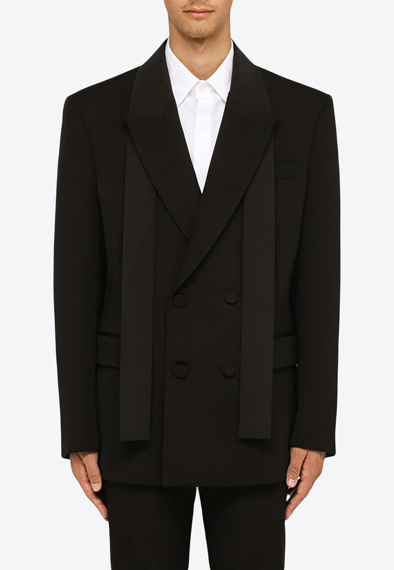 Valentino Double-Breasted Wool Blazer 3V0CEF408JM/N_VALE-0NO