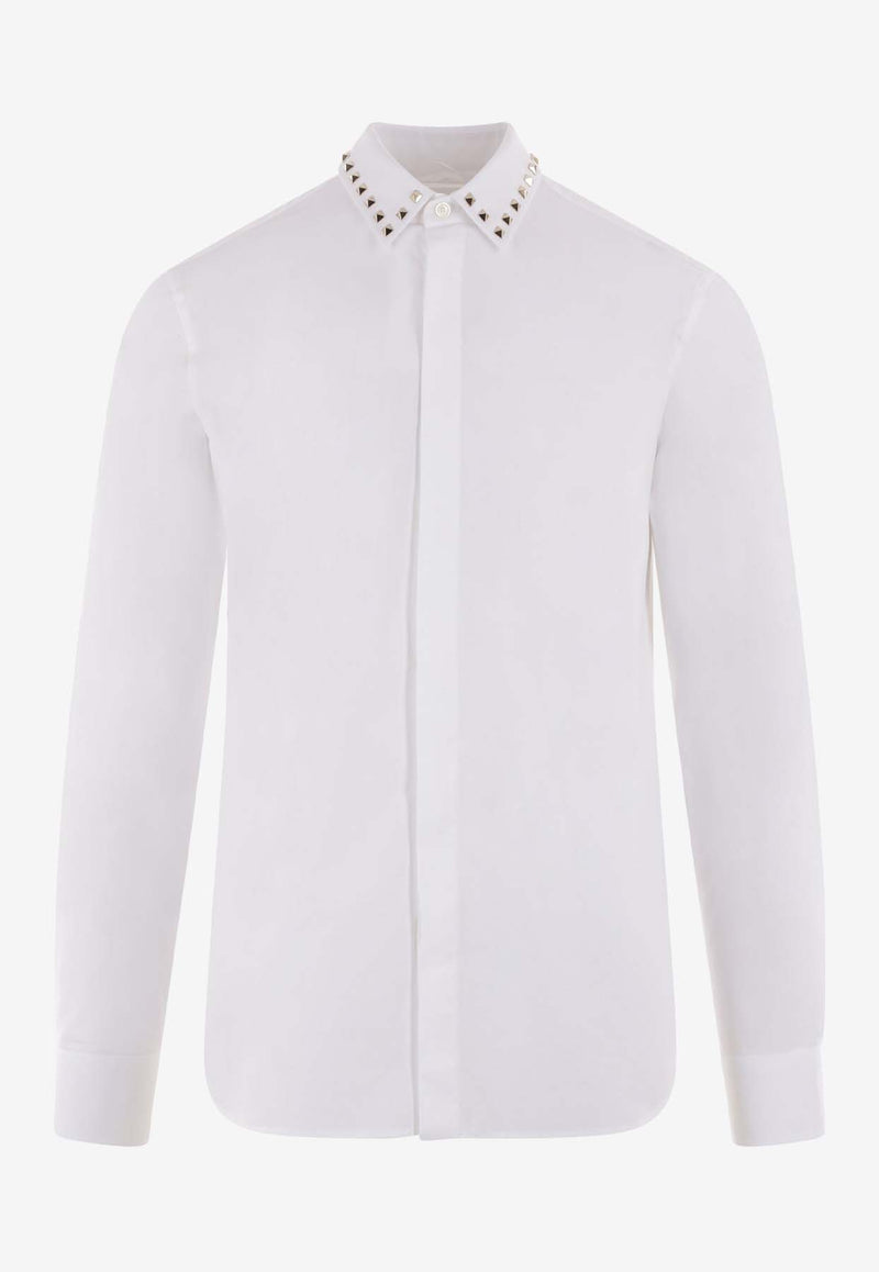 Valentino Rockstud Long-Sleeved Shirt 3V3AB25C4WW 0BO White