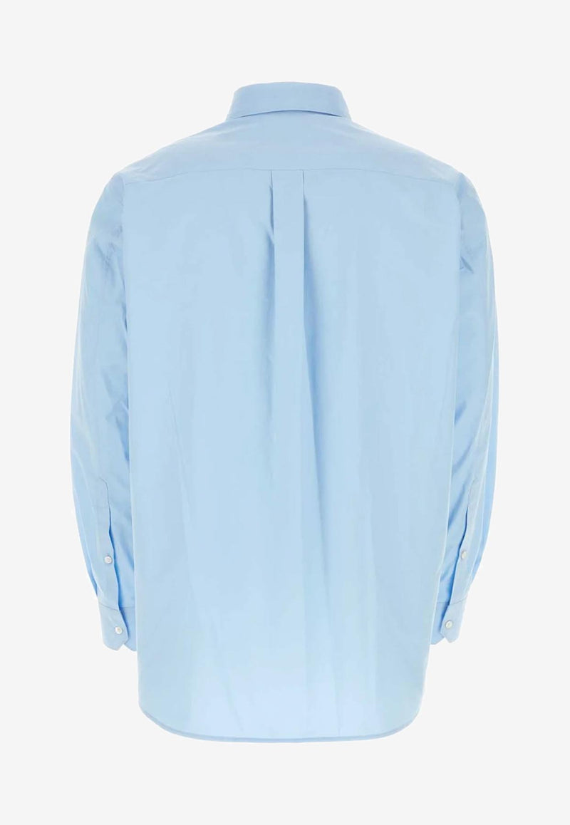 Valentino Logo Long-Sleeved Shirt 3V3ABA979L3 C43 Blue