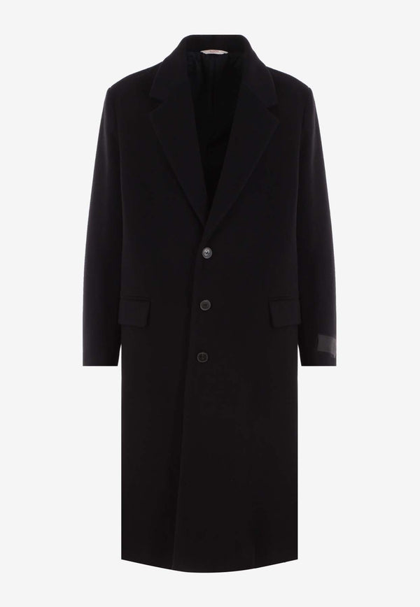 Valentino Single-Breasted Long Coat 3V3CA4347TU 0NO Black