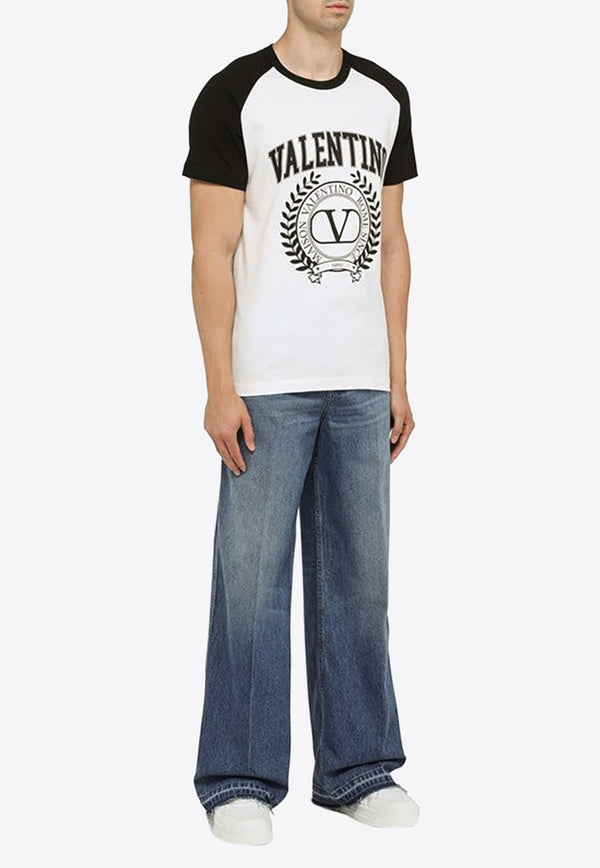 Valentino Maison Logo Print T-shirt White 3V3MG11Z9J5/N_VALE-A01