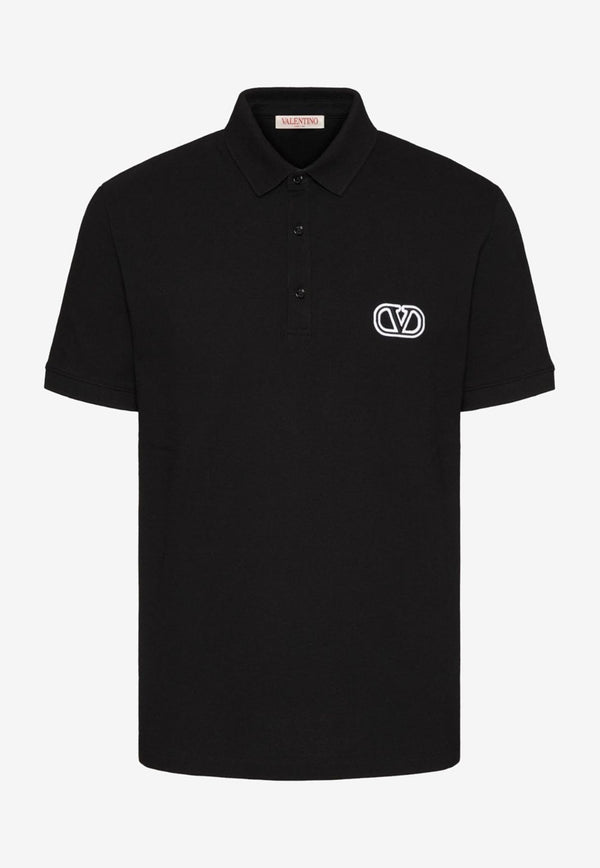 Valentino VLogo Polo T-shirt 3V3MH01K954 0NO Black