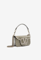 Valentino Small Locò Embroidered Shoulder Bag Silver 3W2B0K53JTT V3W