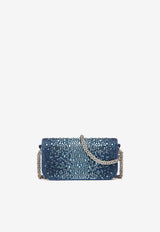 Valentino Small Locò Denim Shoulder Bag with Rhinestone Embellishments Blue 3W2B0K53LDZ KEB