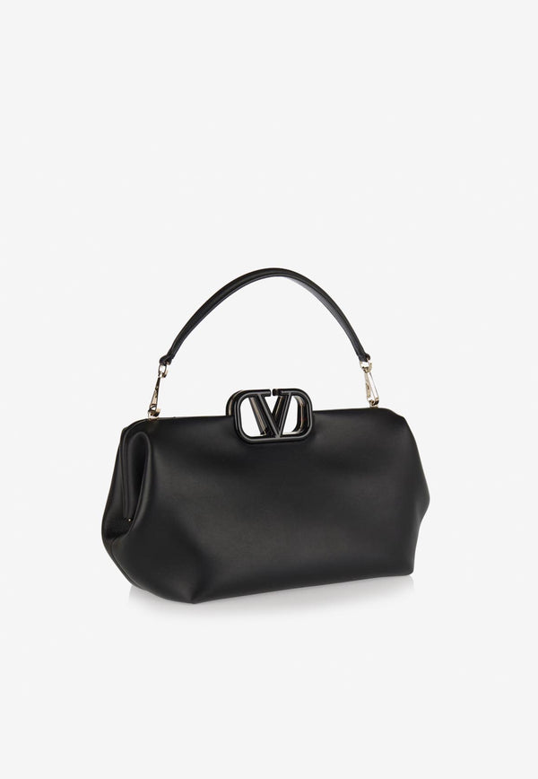 Valentino Small VLogo Top Handle Bag in Nappa Leather Black 3W2B0M29PFF 0NO