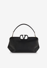 Valentino Small VLogo Top Handle Bag in Nappa Leather Black 3W2B0M29PFF 0NO