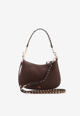 Valentino Small Rockstud Hobo Bag Grained Leather Brown 3W2B0M37TAG 514