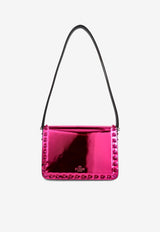 Valentino Small Rockstud23 Shoulder Bag in Mirror-Effect Leather Pink 3W2B0M42WTZ 39E