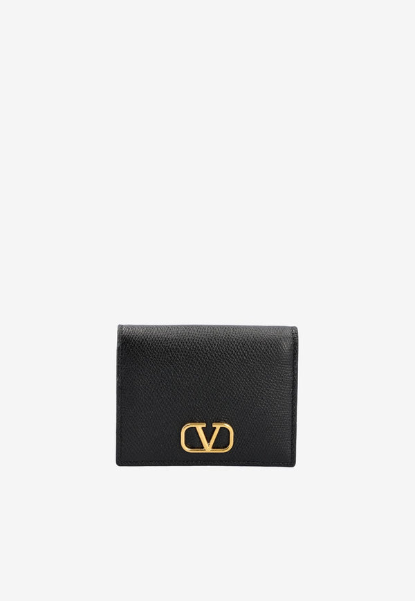 Valentino VLogo Wallet in Grained Leather Black 3W2P0R39SNP 0NO