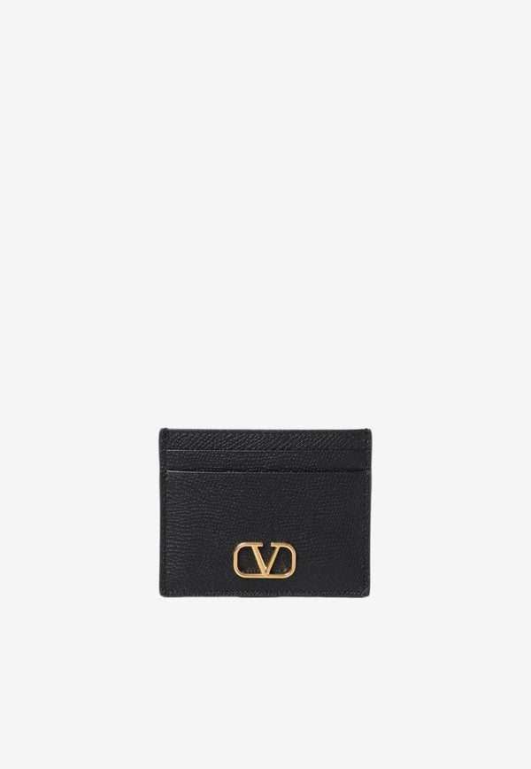 Valentino VLogo Cardholder in Grained Leather Black 3W2P0V32SNP 0NO