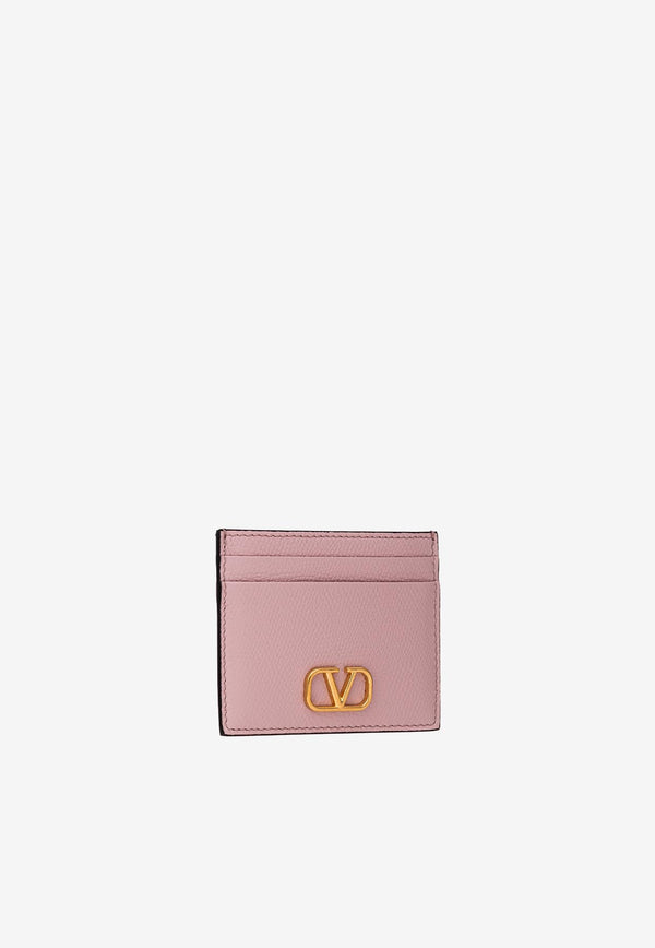 Valentino VLogo Cardholder in Grained Leather Lilac 3W2P0V32SNP 6E0
