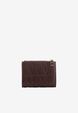 Valentino Embossed Iconographe Leather Zip Wallet Brown 3W2P0Z34EHB 514
