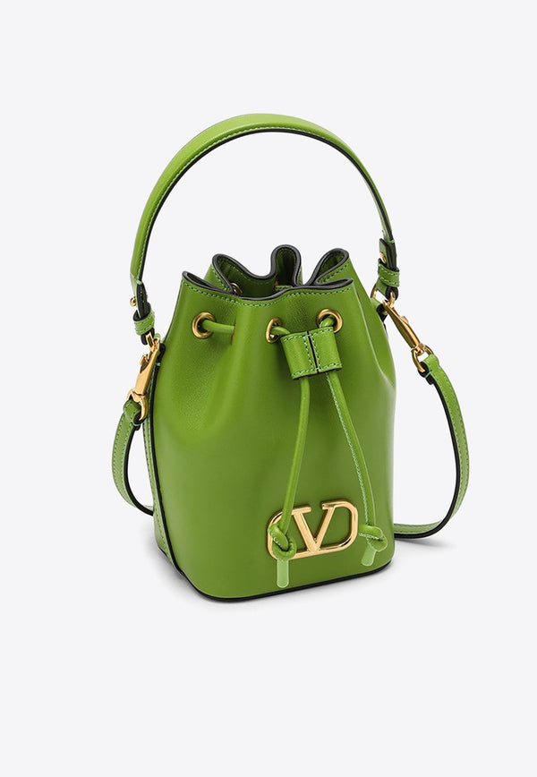Valentino VLogo Calf Leather Bucket Bag Green 3W2P0Z44VNL/N_VALE-EW5