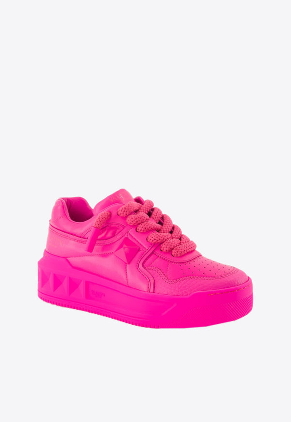 Valentino One Stud XL Nappa Leather Sneakers Pink 3W2S0FQ4XTM UWT