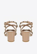 Valentino Rockstud 60 Strappy Sandals in Calf Leather Blush 3W2S0HR7VOD GF9