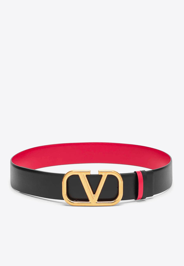 Valentino Reversible VLogo Leather Belt Black 3W2T0S11ZFR/N_VALE-0SM