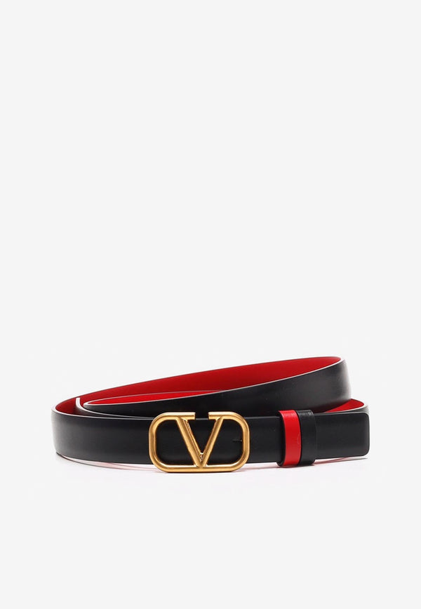 Valentino Signature VLogo Reversible Slim Belt Black 3W2T0S12ZFR 0SM