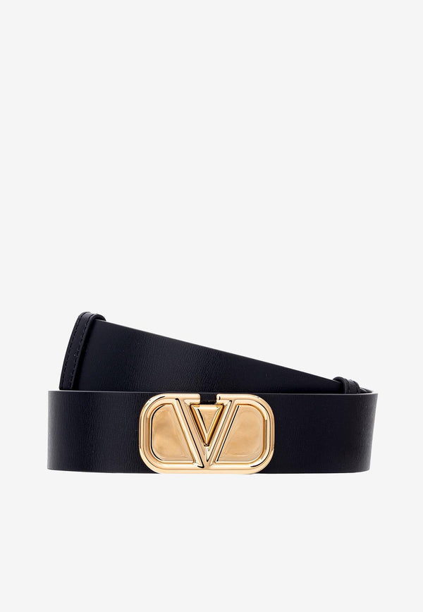 Valentino VLogo Calf Leather Belt Black 3W2T0SF0WZY 0NO