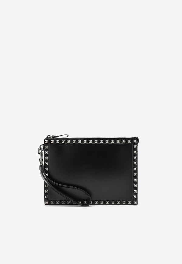 Valentino Rockstud Leather Clutch Bag Black 3Y0P0U47ACV/N_VALE-0NO