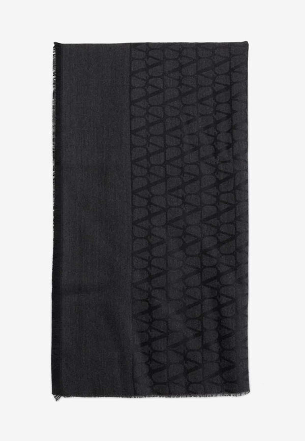 Valentino Toile Iconographe Wool and Silk Scarf 3Y2ED020HPQ H6M Black