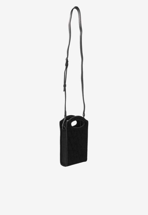 Valentino Mini Toile Iconographe Messenger Bag 3Y2P0U40QKD 0NO Black