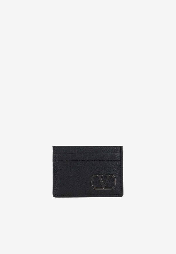 Valentino VLogo Leather Cardholder 3Y2P0U45YGP 0NO Black