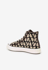 Valentino Totaloop Toile Iconographe High-Top Sneakers 3Y2S0H01RWC 6ZN Beige