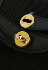 Mini Lindy 20 II in Black Canvas and Swift Leather with Gold Hardware