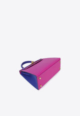 Kelly 25 Sellier in Rose Purple and Bleu Encre Epsom Horseshoe with Brushed Gold Hardware