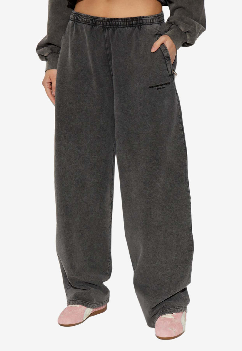 Straight-Leg Faded Track Pants