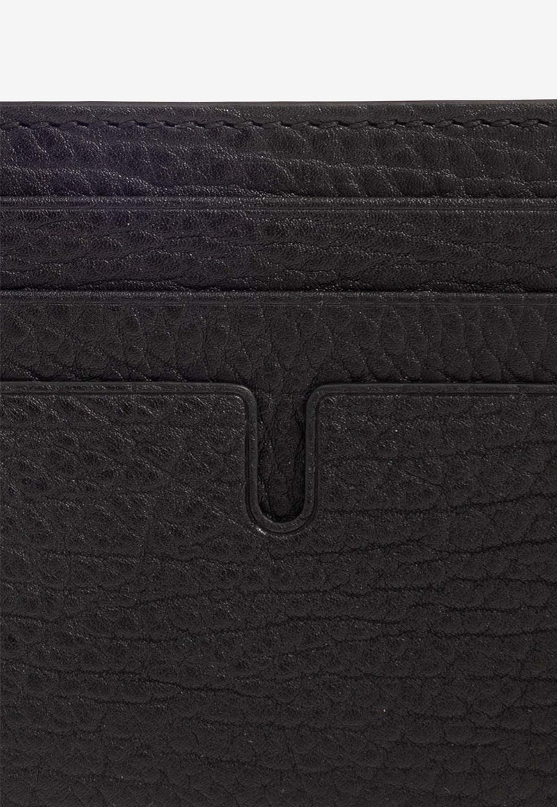 Burberry Tall B Cut Cardholder in Grained Leather Black 8080674 A1189-BLACK