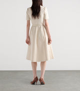 Zip Belted Chino Shirt Dress