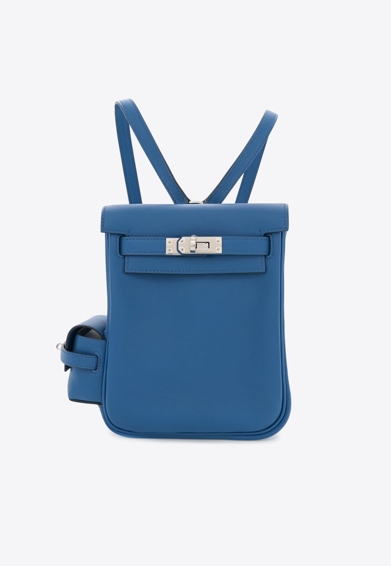 Kelly Jump Backpack in Bleu France Swift Leather with Palladium Hardware