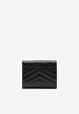 Saint Laurent Cassandre Tri-Fold Wallet in Quilted Leather Black 403943BOW01/P_YSL-1000