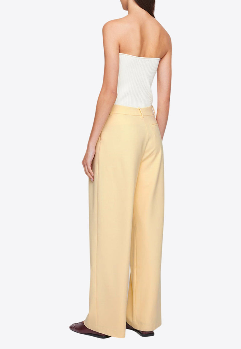 Anna Quan Nico Wide-Leg Tailored Pants Yellow 406.BUTYELLOW