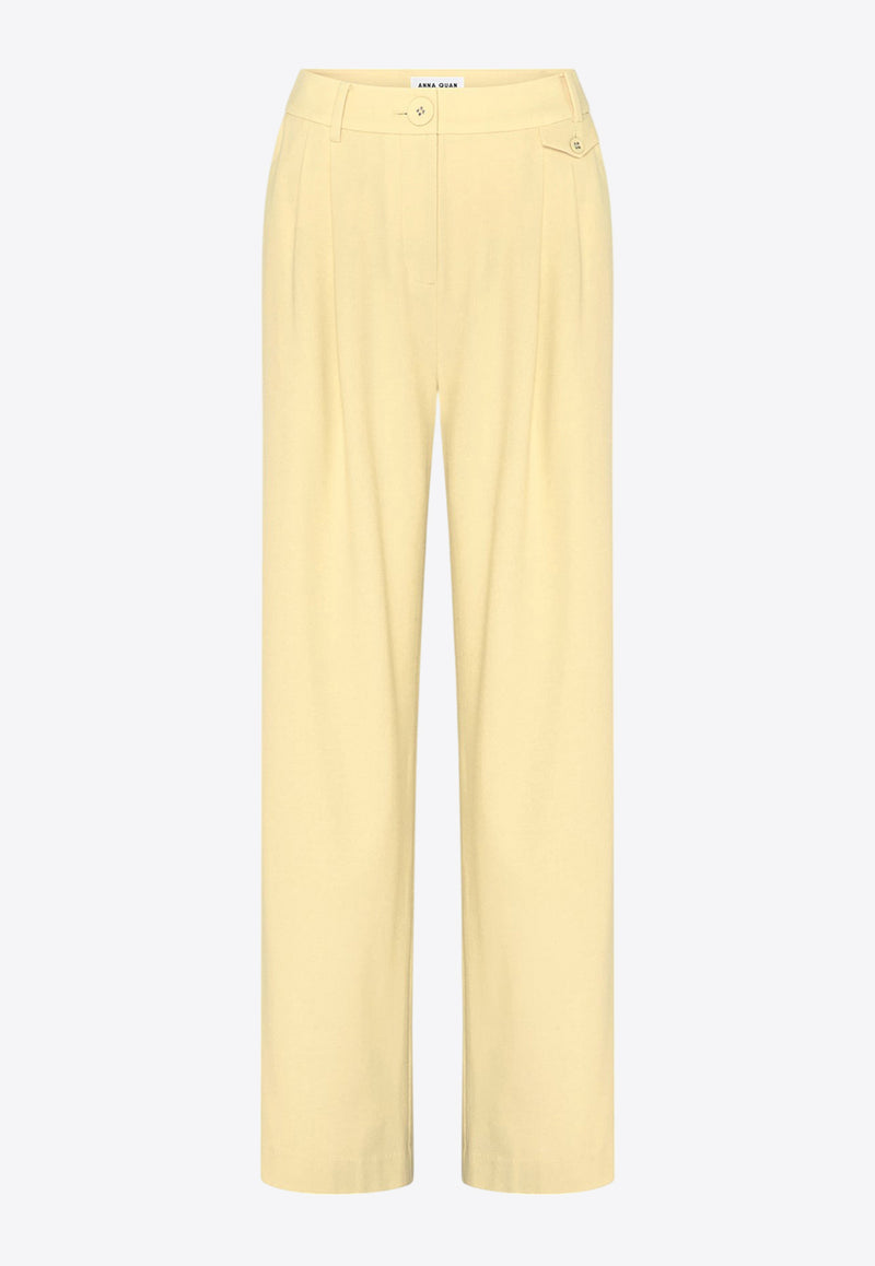 Anna Quan Nico Wide-Leg Tailored Pants Yellow 406.BUTYELLOW