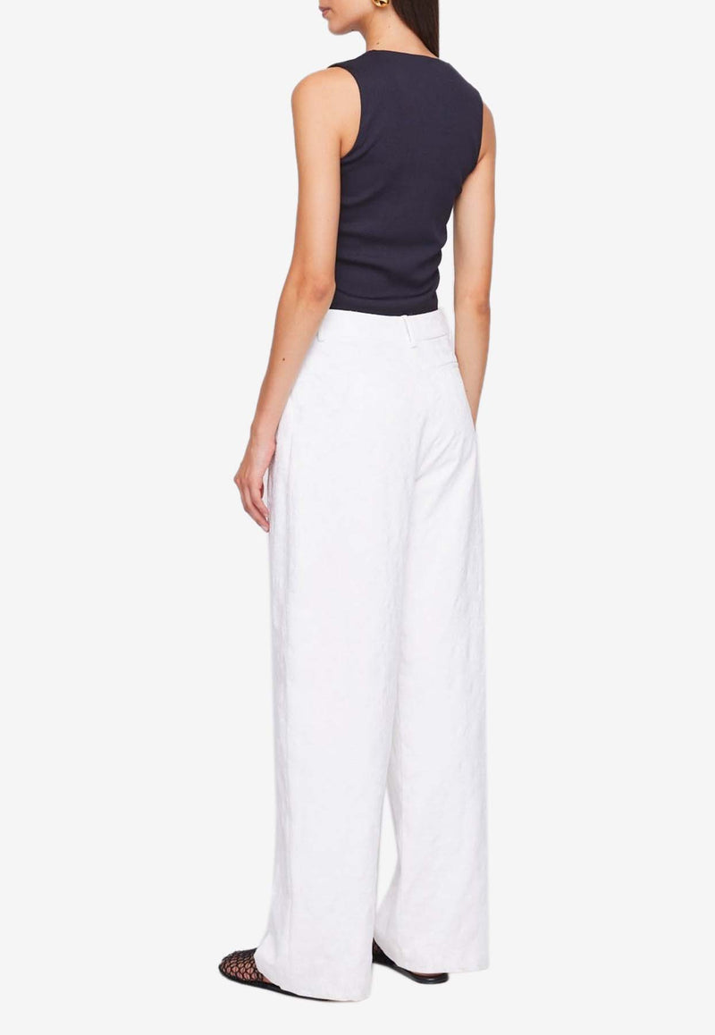 Anna Quan Nico Tailored Jacquard Pants White 406.JCDWHITE