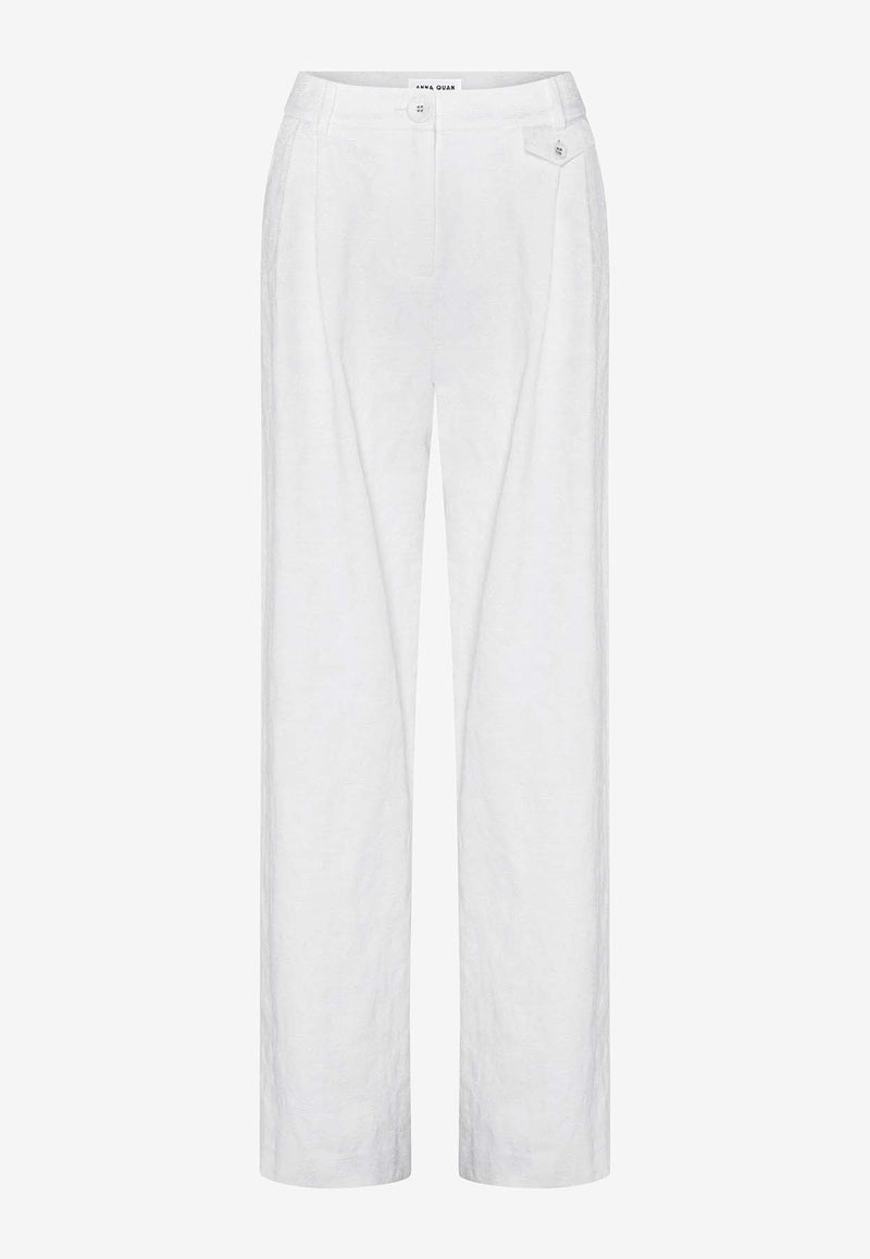 Anna Quan Nico Tailored Jacquard Pants White 406.JCDWHITE