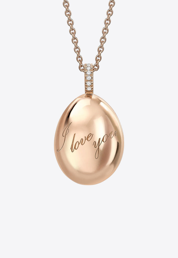Fabergé Essence I Love You Egg Pendant Necklace in 18-karat Rose Gold Rose Gold 409FP745