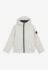 Stone Island Junior Boys Zip-Up Windbreaker Jacket White 4100001-BS0A27/R_STONE-V0093