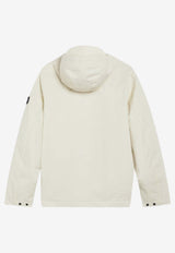 Stone Island Kids Boys Logo Patch Zip-Up Jacket Ivory 4100001-CS0A27/R_STONE-V0093