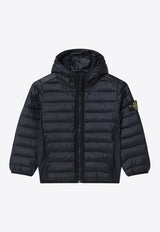 Stone Island Junior Boys Compass Patch Hooded Down Jacket Blue 4100011-BS0024/Q_STONE-V0020