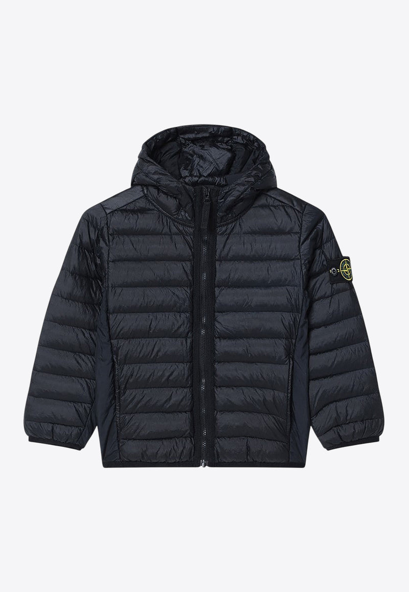 Stone Island Junior Boys Compass Patch Hooded Down Jacket Blue 4100011-BS0024/Q_STONE-V0020