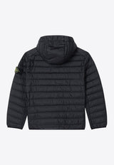 Stone Island Junior Boys Compass Patch Hooded Down Jacket Black 4100011-BS0024/Q_STONE-V0029