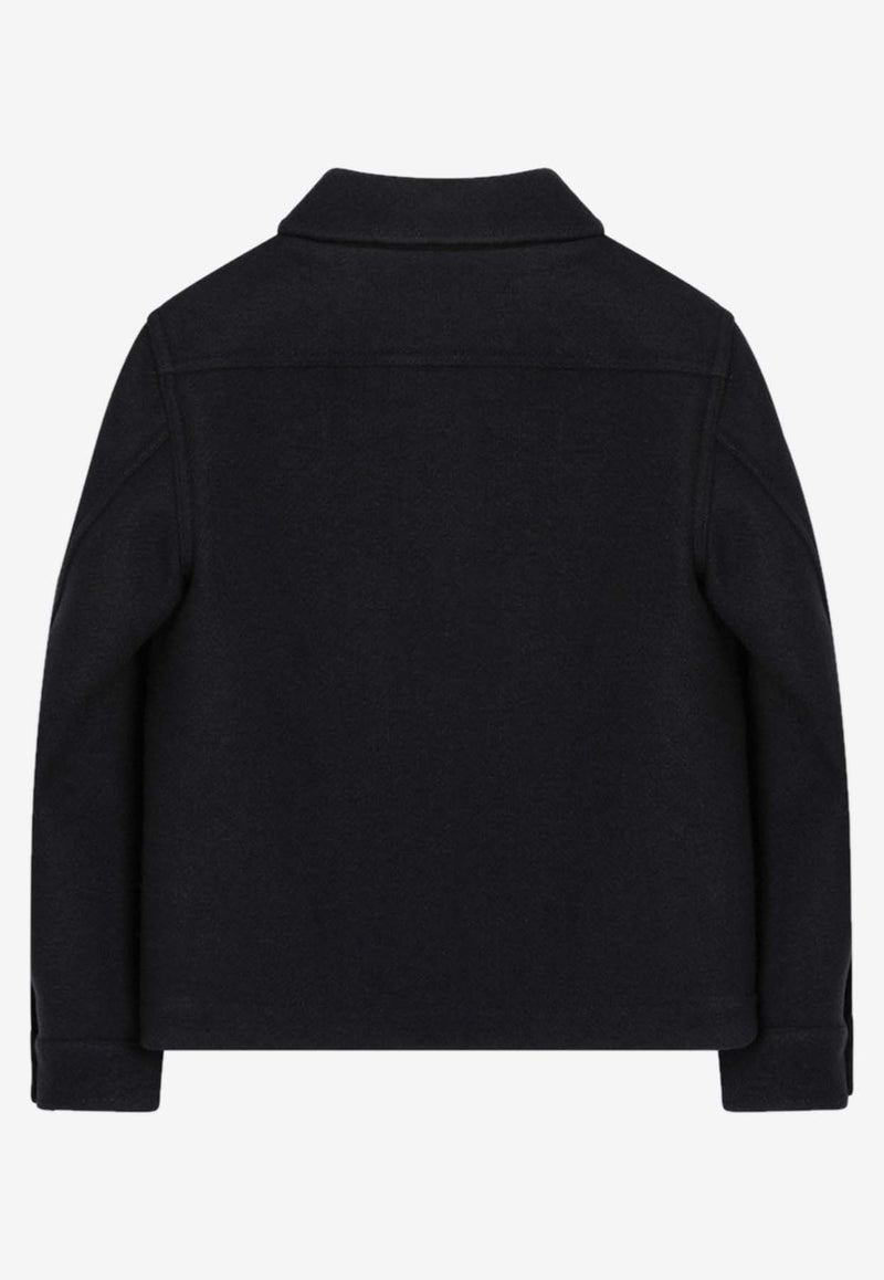 Stone Island Junior Boys Compass Patch Zip-Up Jacket Navy 4100014-BS0206_STONE-V0020