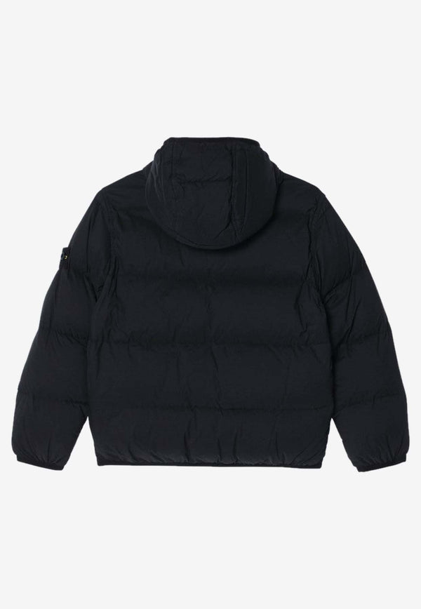 Stone Island Junior Boys Compass Logo Down Jacket Black 4100017S0028/R_STONE-V0029
